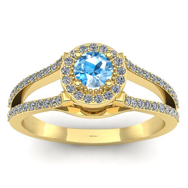 Inel logodna cu topaz blue rotund