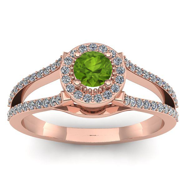 Inel logodna cu peridot rotund