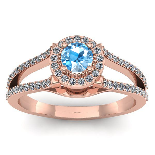 Inel de logodna cu topaz blue rotund