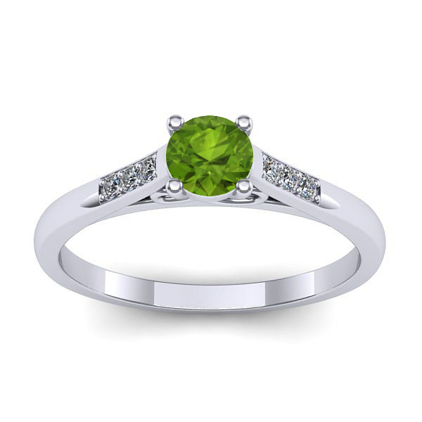 Inel cu peridot rotund