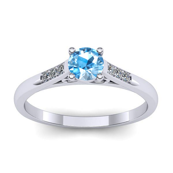 Inel logodna cu topaz blue rotund