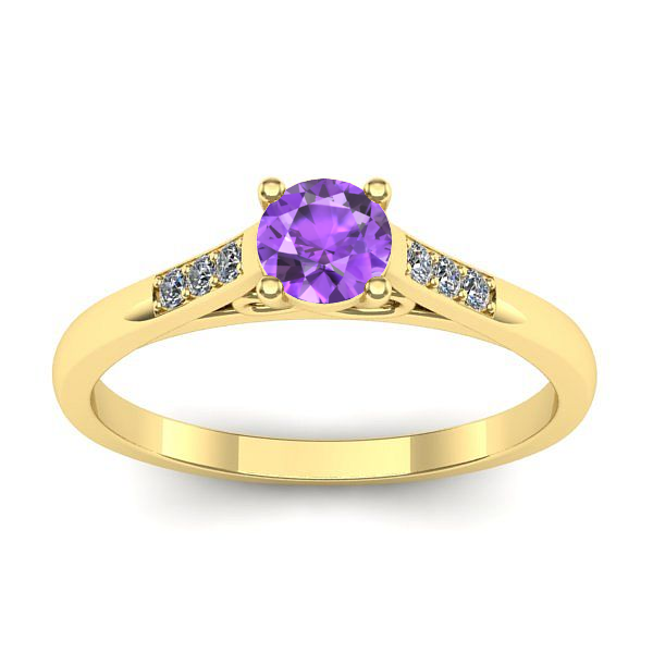 Inel logodna cu ametist rotund