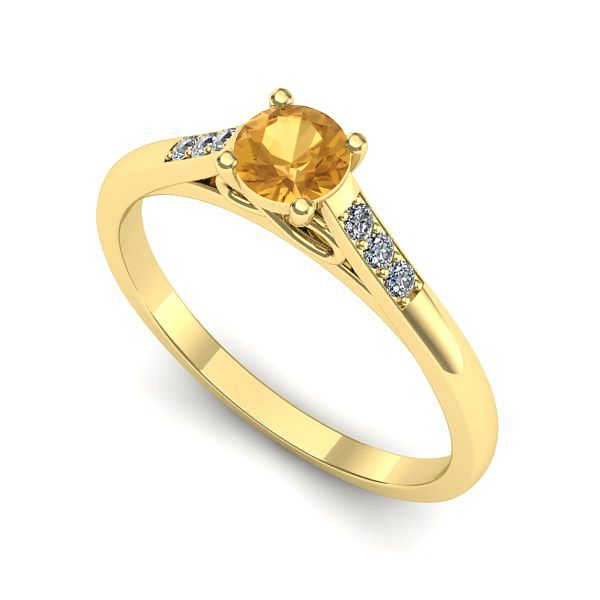 Inel de logodna din aur galben cu citrin