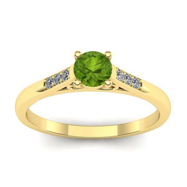 Inel logodna cu peridot rotund