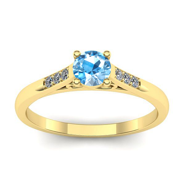Inel cu topaz blue rotund