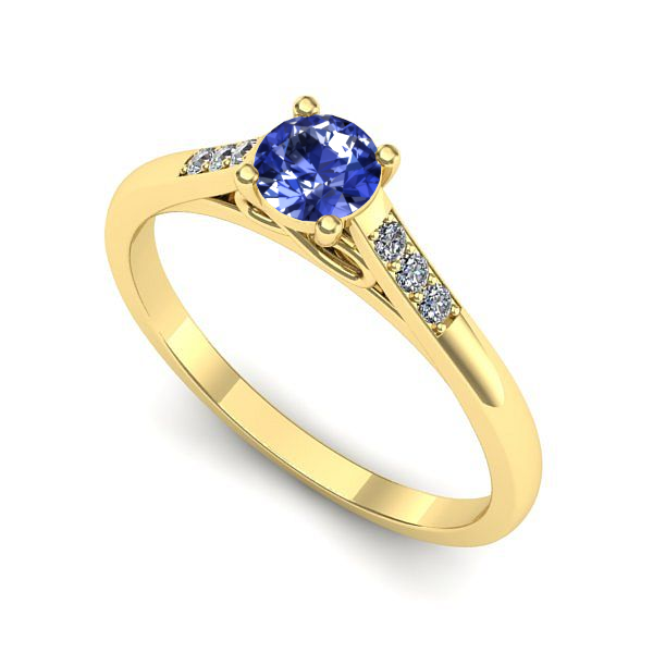Inel de logodna din aur galben cu tanzanit