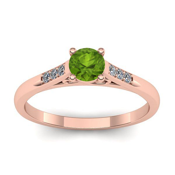 Inel de logodna cu peridot rotund