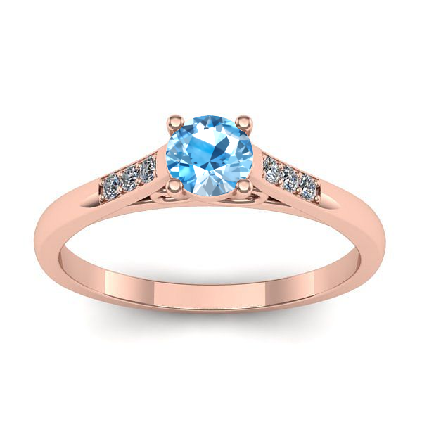 Inel cu topaz blue rotund