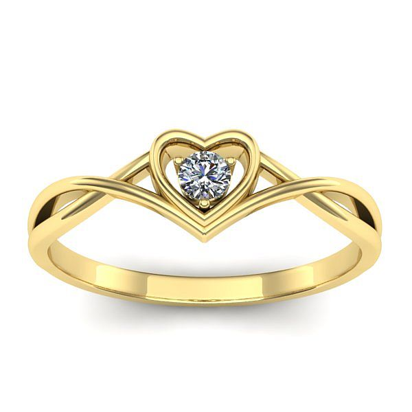 Inel cu diamant rotund