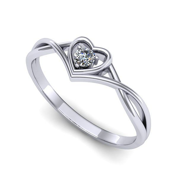 Inel din aur alb cu diamant