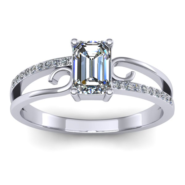 Inel de logodna cu safir alb dreptunghiular