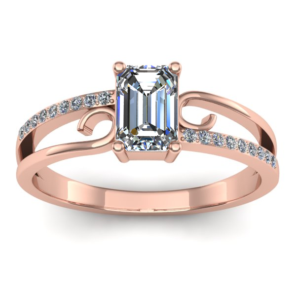 Inel cu safir alb dreptunghiular