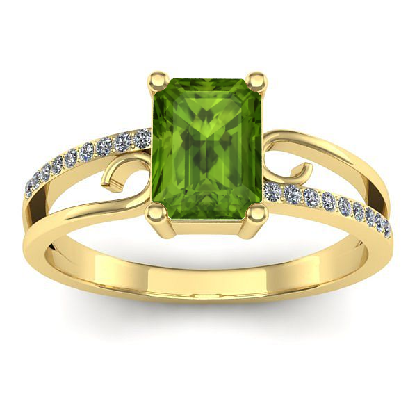 Inel de logodna cu peridot dreptunghiular