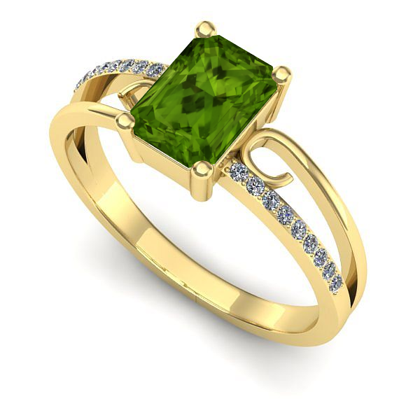 Inel din aur galben cu peridot