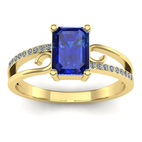 Inel cu safir dreptunghiular