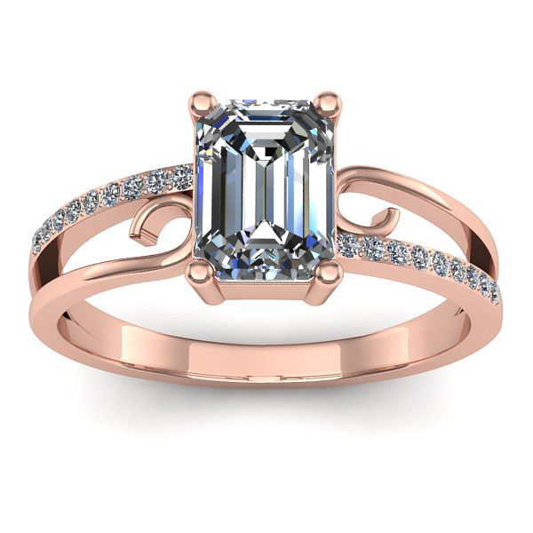 Inel logodna cu safir alb dreptunghiular