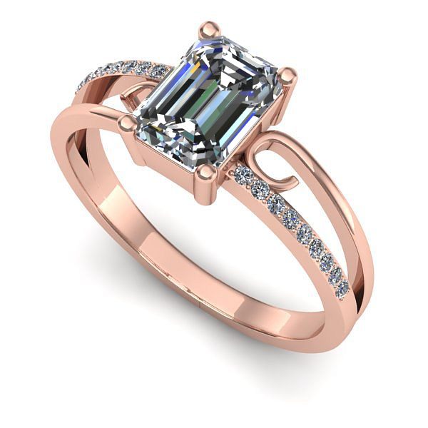 Inel de logodna din aur roz cu diamant de laborator