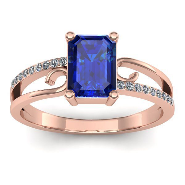 Inel de logodna cu safir dreptunghiular