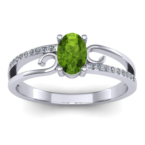 Inel logodna cu peridot oval