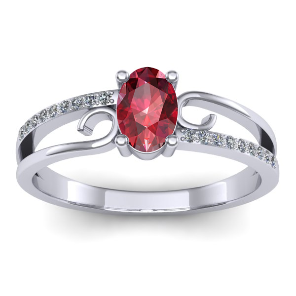 Inel cu rubin oval