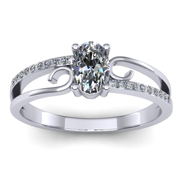 Inel de logodna cu safir alb oval