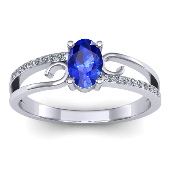 Inel cu safir oval