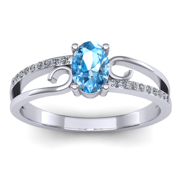 Inel cu topaz blue oval