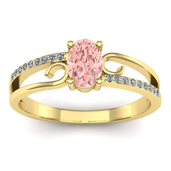 Inel logodna cu diamant de laborator roz oval