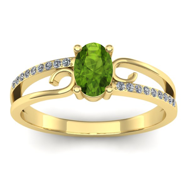 Inel de logodna cu peridot oval
