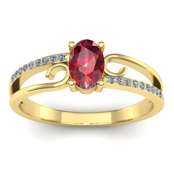 Inel logodna cu rubin oval