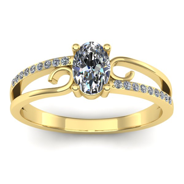 Inel de logodna cu safir alb oval