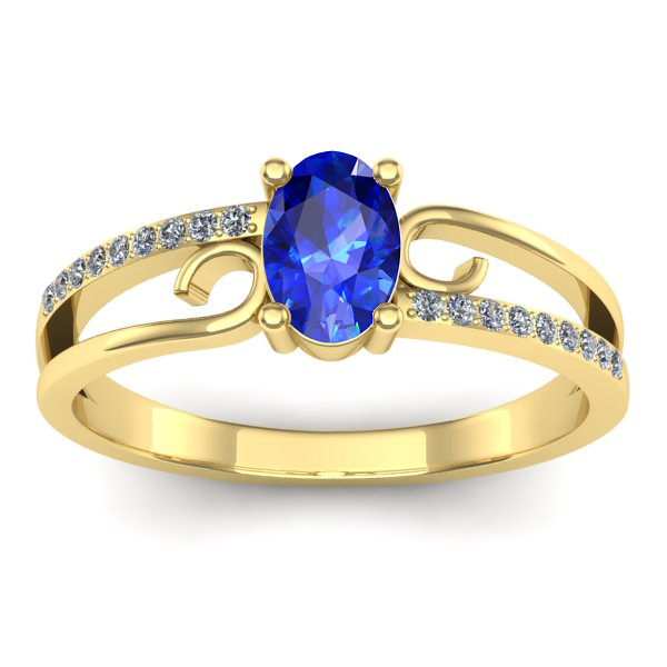 Inel de logodna cu safir oval