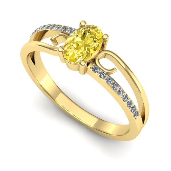 Inel din aur galben cu safir galben