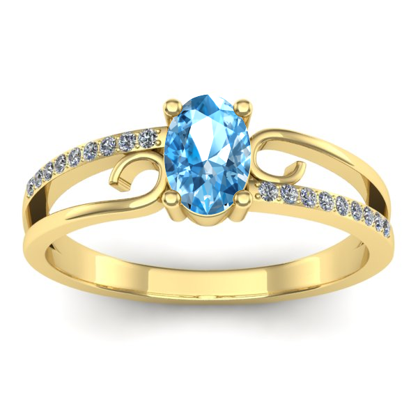 Inel cu topaz blue oval