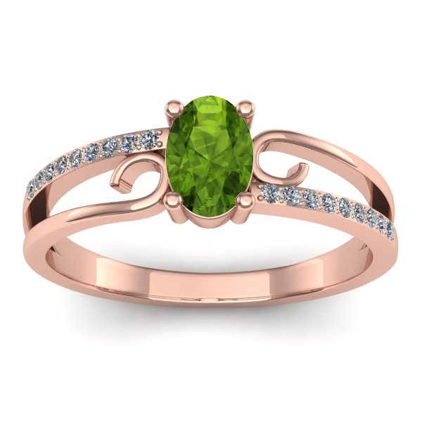 Inel logodna cu peridot oval