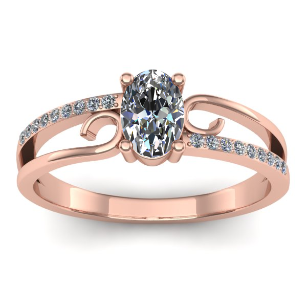 Inel cu safir alb oval