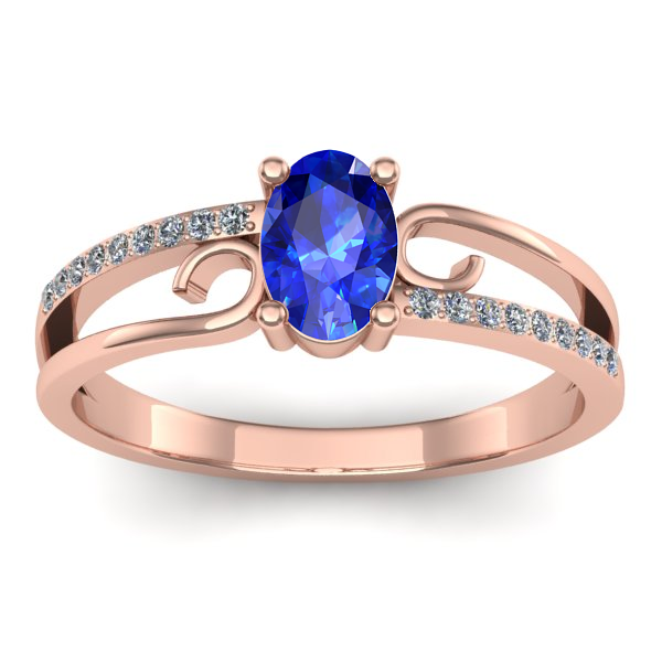Inel logodna cu safir oval