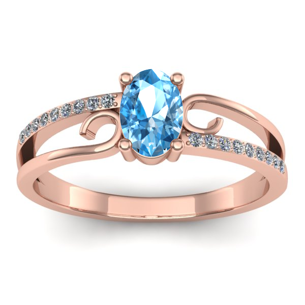 Inel logodna cu topaz blue oval