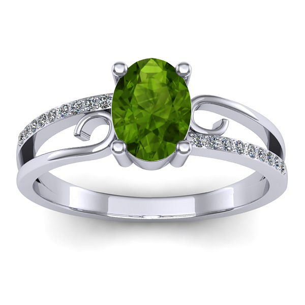 Inel logodna cu peridot oval