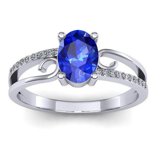 Inel de logodna cu safir oval
