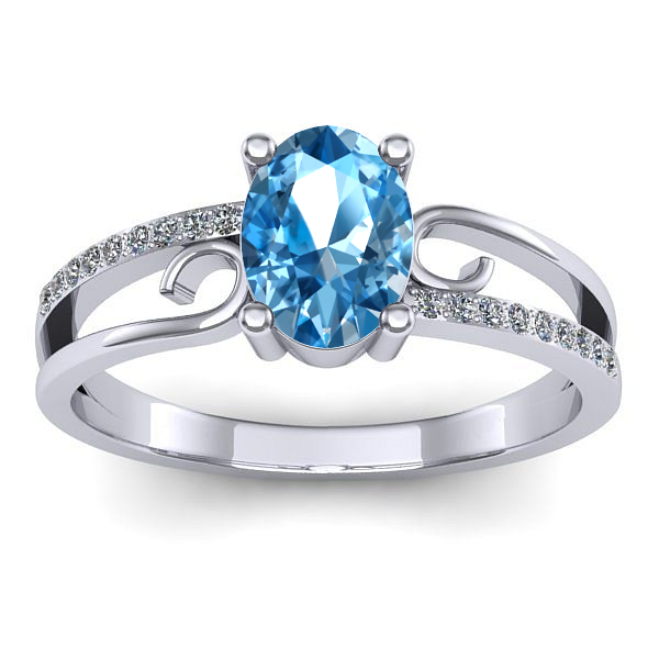 Inel logodna cu topaz blue oval