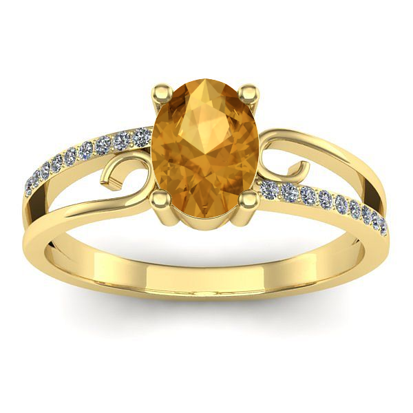 Inel de logodna cu citrin oval