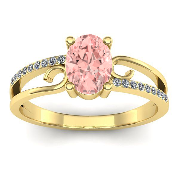 Inel de logodna cu diamant de laborator roz oval