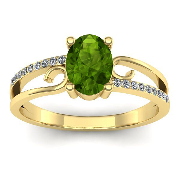 Inel de logodna cu peridot oval