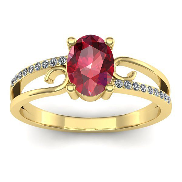 Inel cu rubin oval
