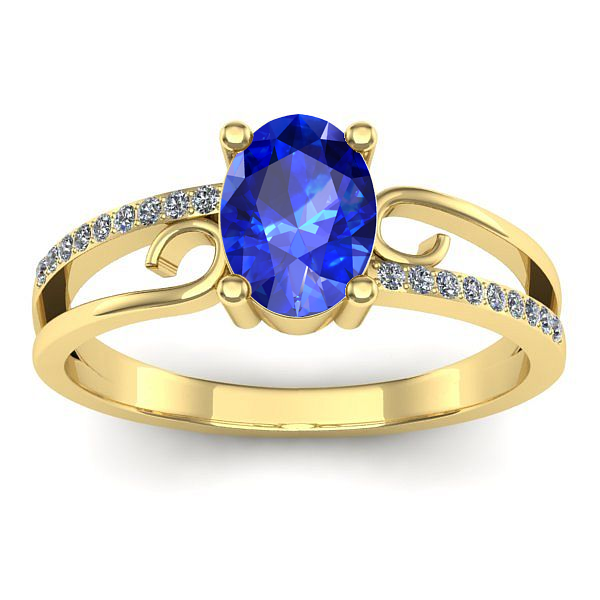 Inel cu safir oval