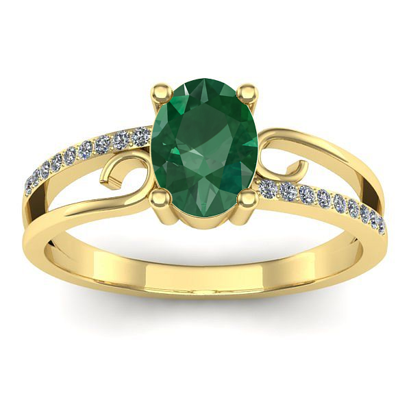 Inel cu smarald oval