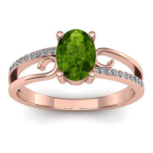 Inel de logodna cu peridot oval