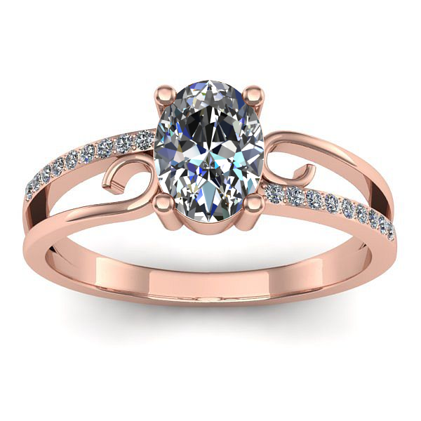 Inel logodna cu safir alb oval