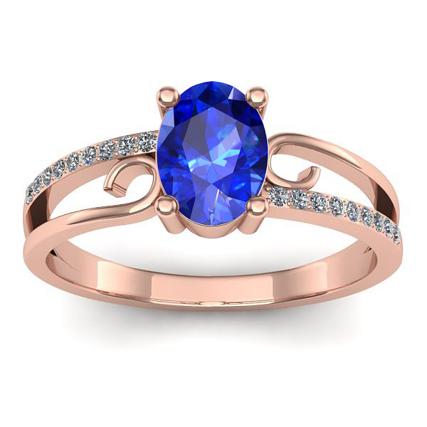 Inel logodna cu safir oval